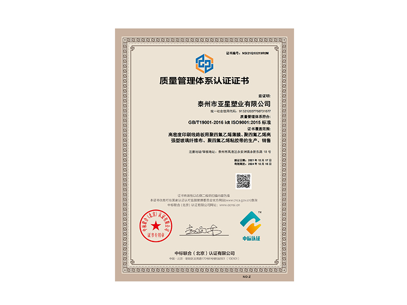 Quality Management System Certification