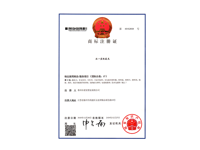 Trademark Registration Certificate